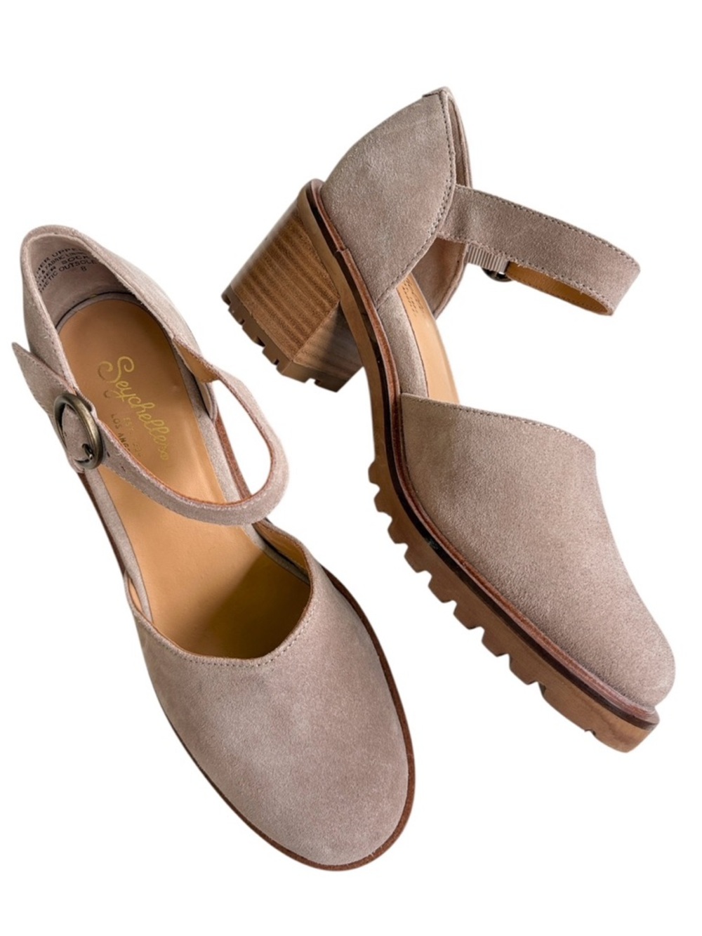 EUC Anthropologie Seychelles Leather Lock And Key Mary Jane Heels Size 8